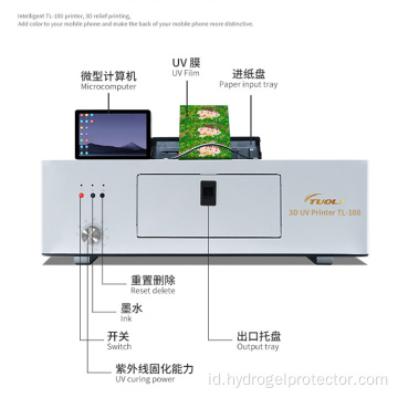 Mesin printer 3D UV untuk film kembali yang disesuaikan